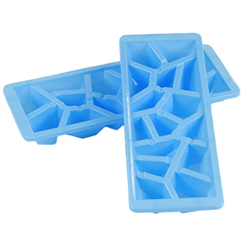 Chef Craft Select Plastic Ice Cube Tray, 10.25 inch 2 piece set, Blue