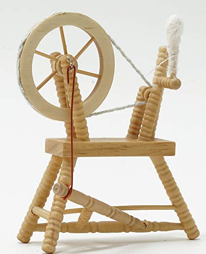 Aztec Imports Classics by Handley Dollhouse Miniature Spinning Wheel, Unfinished
