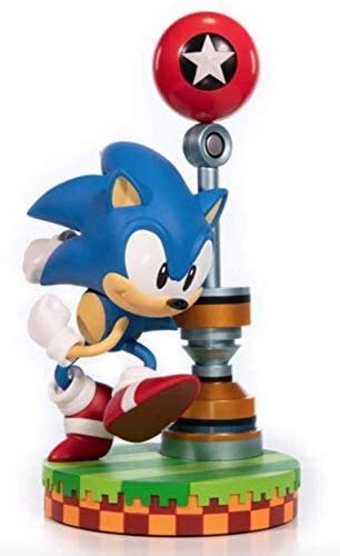 Dark Horse Comics 11 Inch Sonic the Hedgehog PVC Painted Statue TV Movie Video Game Cartoon Figurine with Collector Box and 90 Degree Rotation