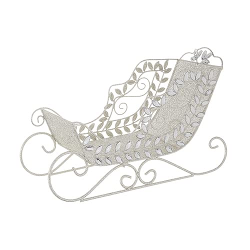 RAZ Imports 2022 City of Lights 18.75" Crystal Jeweled and Silver Glitter Sleigh