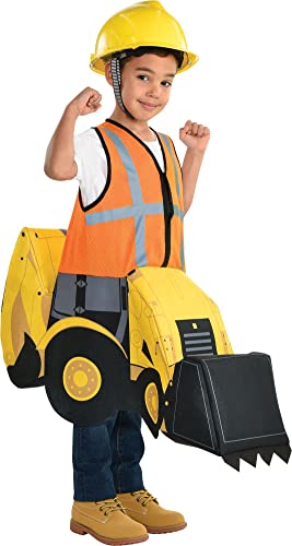 Amscan Party City Construction Digger Ride-On Halloween Costume for Children, Small, Includes Tractor Rider Suit