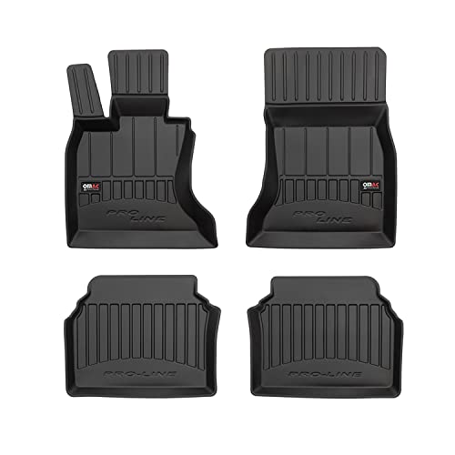 OMAC USA Premium Floor Mats for BMW 5 Series F07 Gran Turismo 2010-2017 3D Car Liners Set Black/Front & 2nd Row Seat - Rubber - All Weather - Odorless