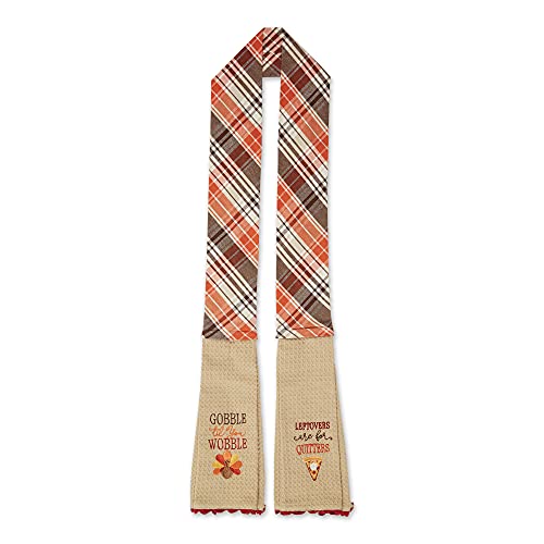 DII Design Pumpkin Spice Fall Kitchen Towels Collection Durable Cotton Cloth, Decorative and Absorbent, Dish Towel Scarf, 4x70, Leftovers