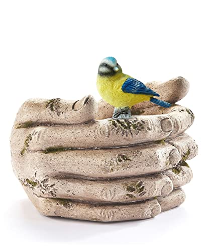 Giftcraft 717985 Oversized Hand Planter with Bird, 13.2-inch Length, Poly Resin