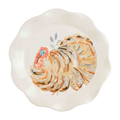 Mud Pie Thanksgiving Salad Plate, Turkey, 8" dia