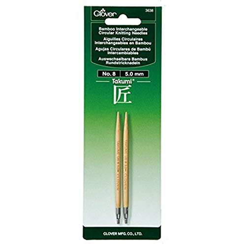 Clover 3638 Needlecraft Takumi No.8 Bamboo Interchangeable Circular Knitting Needles