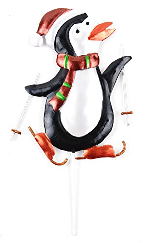Midwest Design Touch of Nature Flat Metal Penguin Ice Skating 4.5 Inch 1Pc