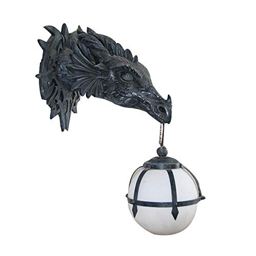 Pacific Trading PTC 16 Inch Resin Gargoyle Dragon Wall Hanging Lamp/Night Light