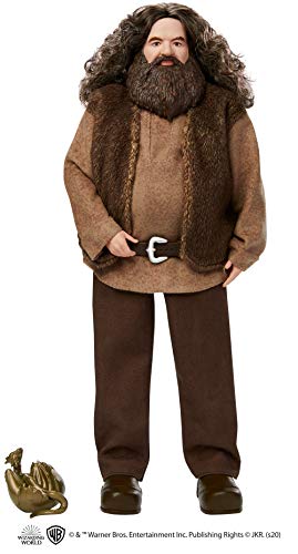 Mattel Harry Potter Rubeus Hagrid Collectible Doll, Approx. 12-inch Wearing Belted Shirt and Vest, with Dragon Accessory