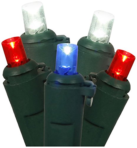Vickerman Single Mold Wide Angle LED Christmas Set String-Lights, 70Lt, Red