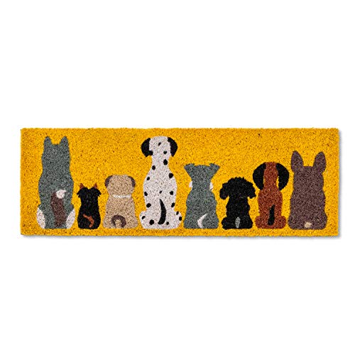 Abbott Collection  35-PFW-AN-2219 Row of Dogs Balcony Doormat, 10x30 inches L, Yellow