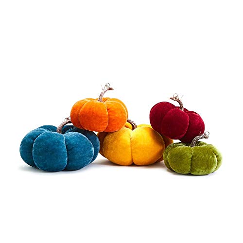 Two's Company Rich Hues Set of 10 Plush Pumpkins 8" and 5.75"