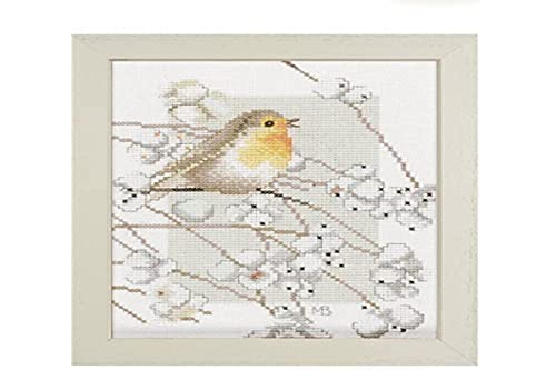 Vervaco Lanarte Counted Cross Stitch Kit: Robin, NA, 14 x 19cm