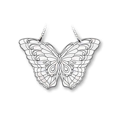 Amia 40096 Garden Jewels Water Cut Butterfly Suncatcher, White and Black (Small, Diamond)