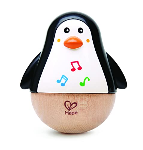 Hape Penguin Musical Wobbler | Colorful Wobbling Melody Penguin, Black