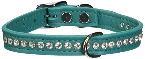 OmniPet Signature Leather Crystal and Leather Dog Collar, 14", Jade