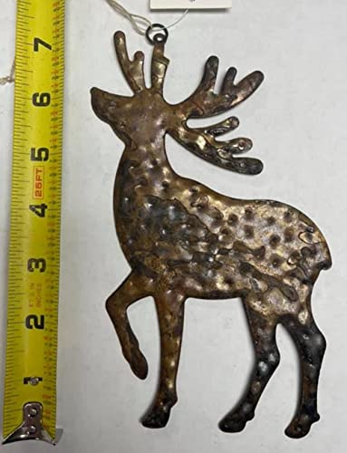 CWI HAPPY DEALS ~ 3 pc Set | Rusty Reindeer Ornaments | 5.25 inch | Rustic Country Christmas Decor