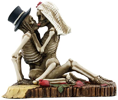 Pacific Trading SUMMIT COLLECTION Love Never Dies Passionate Wedding Skeleton Couple Figurine, Resin Desk and Shelf Decoration