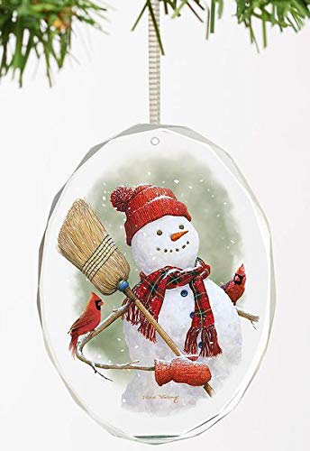 Wild Wings(WI) Gardenoaks Wild Wings Snowman Oval Glass Ornament