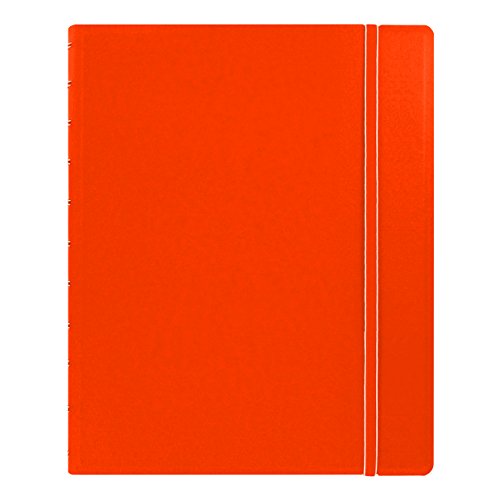 Rediform Filofax REFILLABLE NOTEBOOK CLASSIC, 10.8" x 8.5" Orange - Elegant leather-look cover with moveable pages - Elastic closure, index, pocket and page marker (B115104U), Letter Size