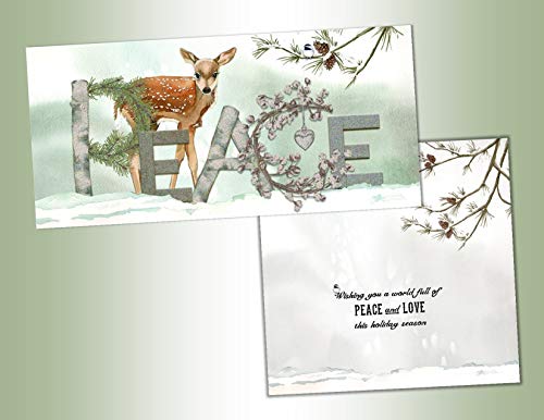 LPG Greetings Performing Arts Long card, Glitter Embellishment Peace Fawn Stationery Paper, 66231-14