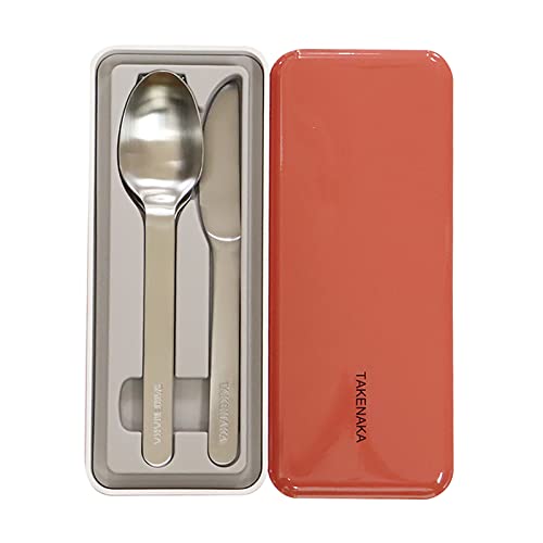Stainless Cutlery Set from TAKENAKA Japan, Cutlery Set including Fork, Knife, and Spoons (Apricot Rose)