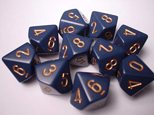 Chessex Manufacturing 25226 Opaque Dusty Blue With Copper - Ten Sided Die D10