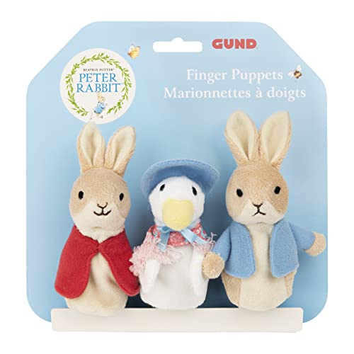 GUND Beatrix Potter Classic Finger Puppets Set of 3 Soft Plush for Ages 1 &Up, 3