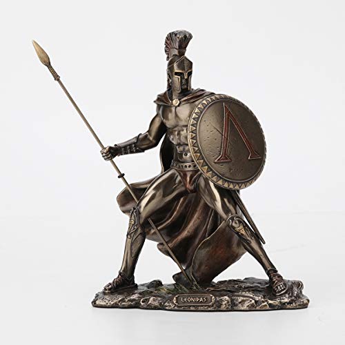 Unicorn Studio Veronese Design 7 1/4 Inch Spartan King Leonidas Cold Cast Resin Bronze Finish Statue Home Decor