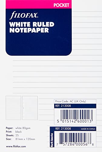 Rediform Filofax Pocket Ruled White (B213008)redi