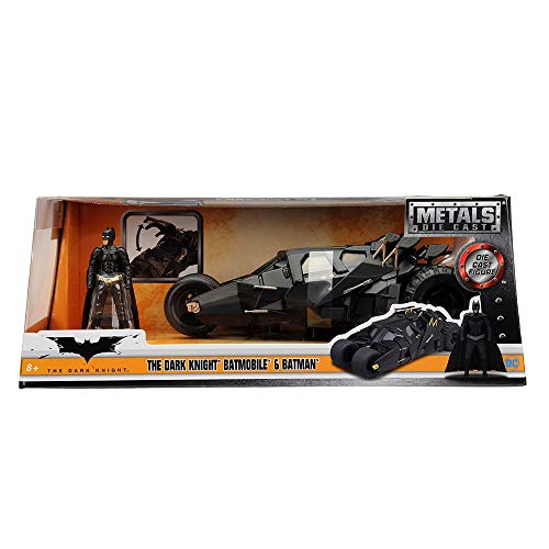 EE Distribution Jada Toys DC Comics 2008 The Dark Knight Batmobile With Batman figure; 1:24 Scale Metals Die-Cast Collectible Vehicle