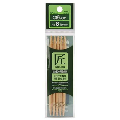 Clover Bamboo Double Point Knitting Needles, 5-Pack
