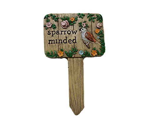 Midwest Design Imports 56214 Touch of Nature Sparrow Minded Garden Sign, 5-inch Height