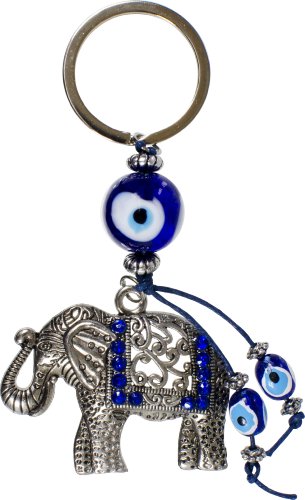 Kheops International Evil Eye Talisman Key Ring Elephant