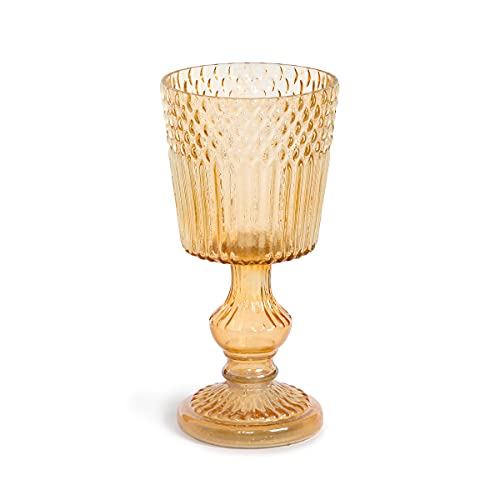 Park Hill Collection Maybelle Amber Glass Goblet