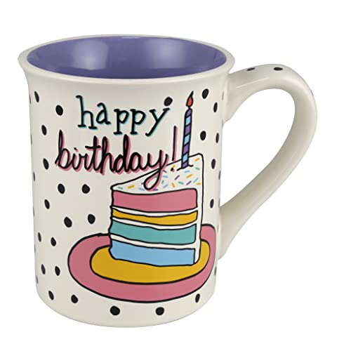 Enesco Our Name is Mud Birthday Eat Cake Mug, 4.53 Inch, Multicolor, 16 oz