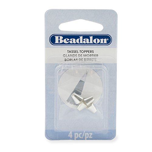 PA Distribution Artistic Wire Beadalon 357B-050 Tassel Topper, Silver Plated, E-Coat, Small Cone