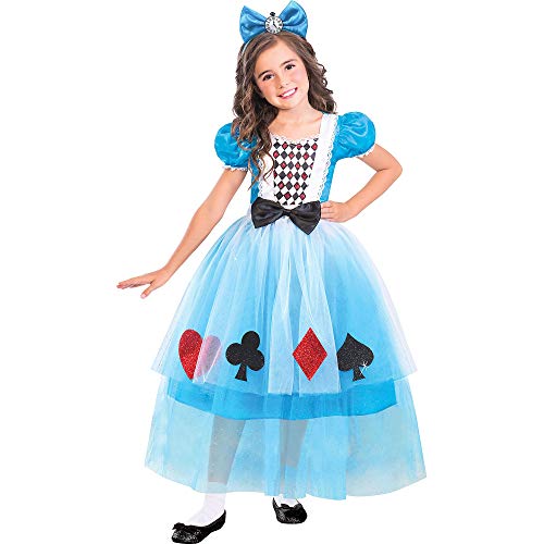 Amscan Suit Yourself Miss Wonderland Halloween Costume for Girls, Medium, with Headband