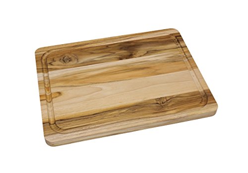 Lipper International 7216 Teak Wood Edge Grain Kitchen Cutting and Serving Board, Large, 16" x 12" x 3/4"
