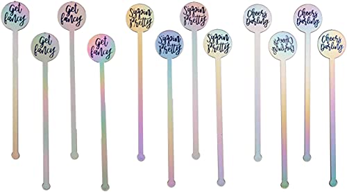 Amscan Statement | Plastic Stirrers 6" | Iridescent | 12ct