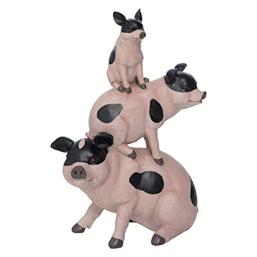 Transpac A6039 Resin Pigs On Pigs Figurine Decor