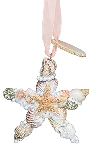 Cape Shore Christmas Resin Ornament, Shell Star, Holiday Tree Decoration, Home Collection