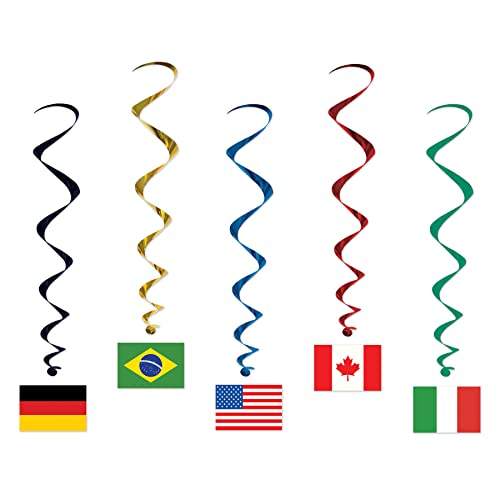 Beistle International Flag Whirls (5/Pkg)