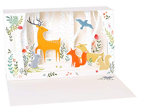 Up With Paper LED Delighted Shadowbox Card - Forest Animals