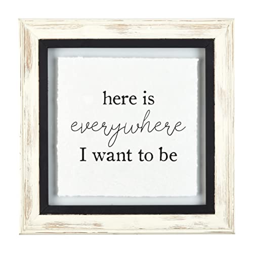 Mud Pie Here Is Everywhere Glass Plaque, 20-inch