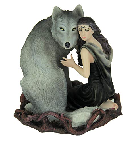 Unicorn Studio Veronese Design Resin Statues Anne Stokes Soul Bond Hand Painted Statue 5 X 5.75 X 5 Inches Gray
