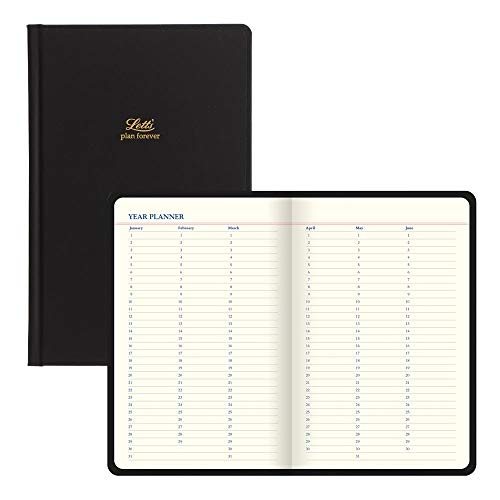 Rediform Letts Icon Book Perpetual Diary, Cream Paper, 384 Pages, 7.625 x 5 x 0.75 Inches, Black (B090136)