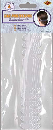 Beistle TMI Clear MASK Strap Hooks | 5 Adjustable Positions | Ear Protecters 4 Pack | Made in USA