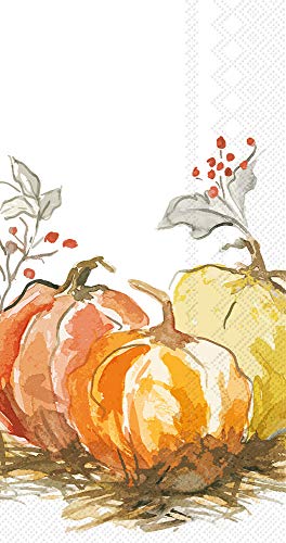 Boston International IHR Guest Towel Buffet Paper Napkins, 8.5 x 4.5-Inches, Painted Pumpkin