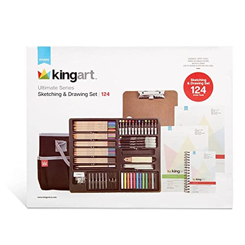 KINGART Studio Ultimate Series Sketching & Drawing Set of 124 Pieces